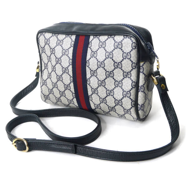 OLD Gucci Parfums 定番ショルダー（青・小/縦シェリー）