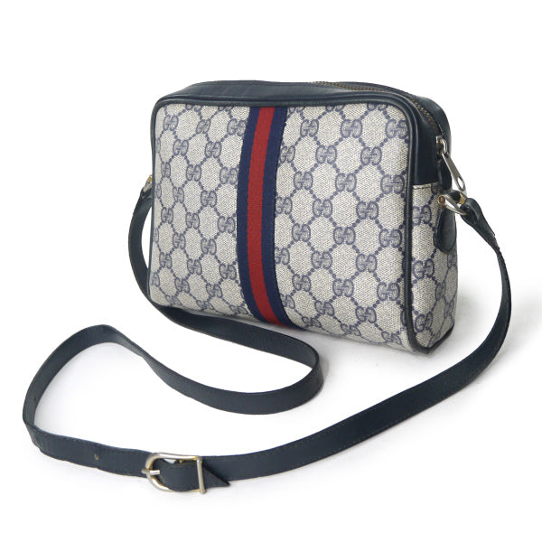 OLD Gucci Parfums 定番ショルダー縦シェリー（青・小）