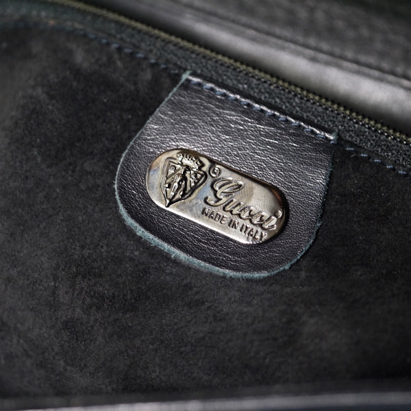 OLD Gucci 総革ワンショルダー（黒）パッチワーク入り