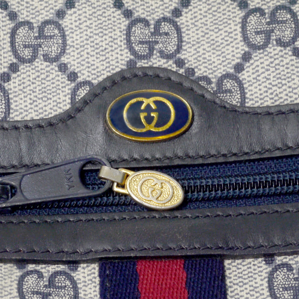 OLD Gucci　定番ショルダー縦シェリー（青・大）