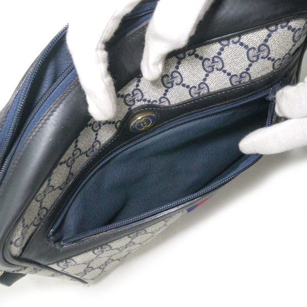 OLD Gucci　定番ショルダー縦シェリー（青・大）