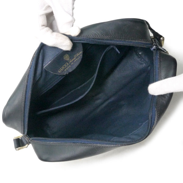 OLD Gucci　定番ショルダー縦シェリー（青・大）