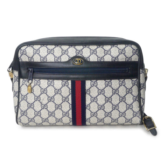 OLD Gucci　定番ショルダー縦シェリー（青・大）