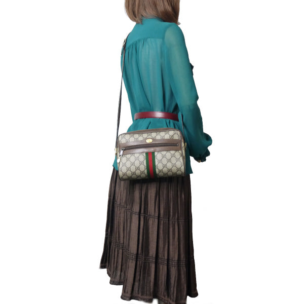 OLD Gucci 定番ショルダー縦シェリー（茶・小）