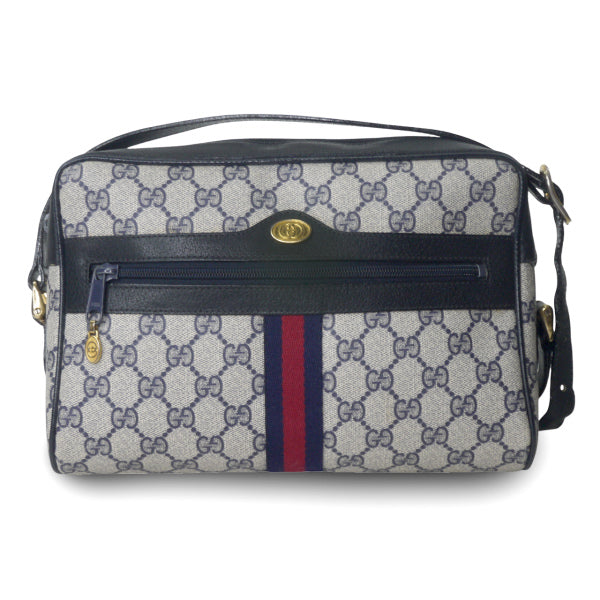 OLD Gucci定番ショルダー縦シェリー（青・大）