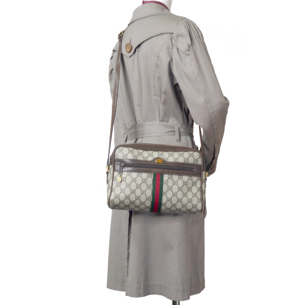 OLD Gucci 定番ショルダー縦シェリー（茶・大）