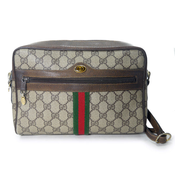 OLD Gucci 定番ショルダー縦シェリー（茶・大）