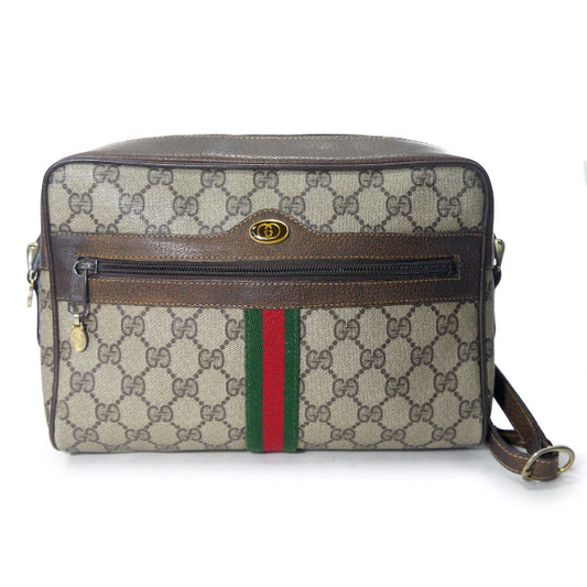 OLD Gucci 定番ショルダー縦シェリー（茶・大）