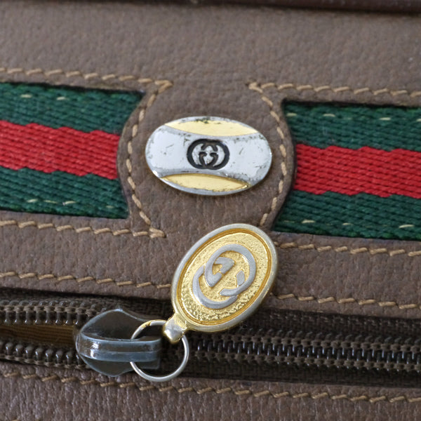OLD Gucci　定番ショルダー横シェリー(茶・小）