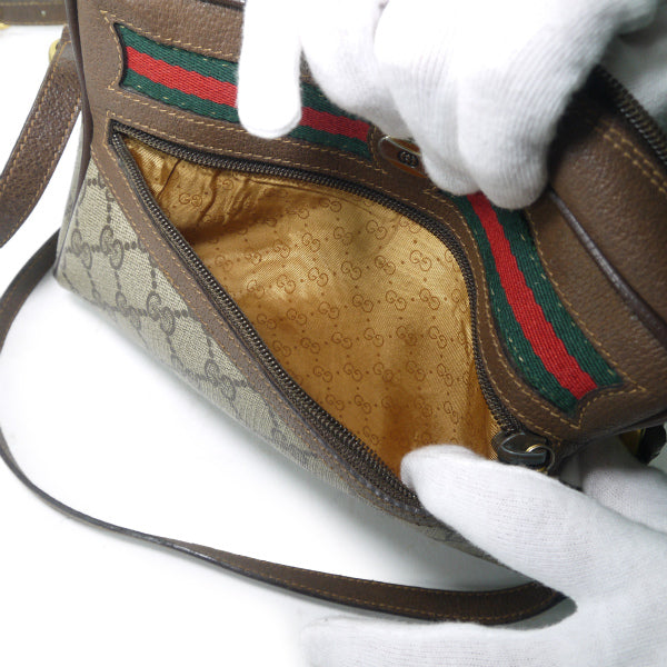 OLD Gucci　定番ショルダー横シェリー(茶・小）