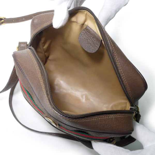 OLD Gucci　定番ショルダー横シェリー(茶・小）