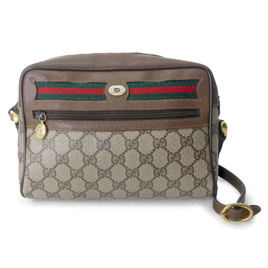 OLD Gucci　定番ショルダー横シェリー(茶・小）
