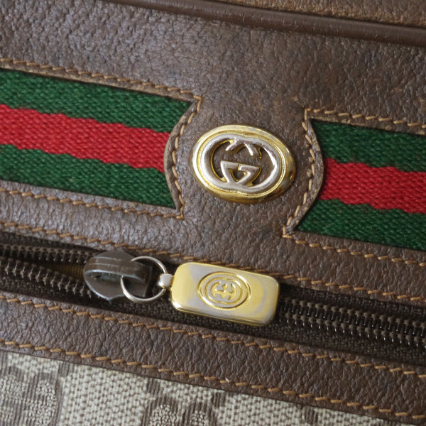OLD Gucci 80s定番ショルダー横シェリー(茶・大）