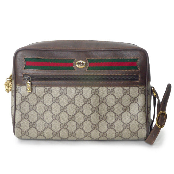 OLD Gucci 80s定番ショルダー横シェリー(茶・大）