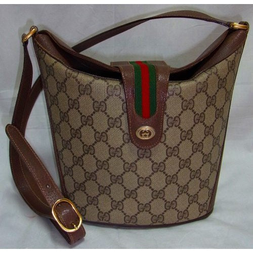 OLD Gucci バケツ型ショルダー茶
