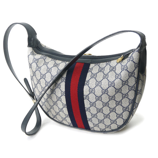 OLD Gucci　ハーフムーン型シェリーショルダー（青）