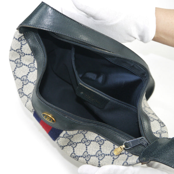 OLD Gucci　ハーフムーン型シェリーショルダー（青）
