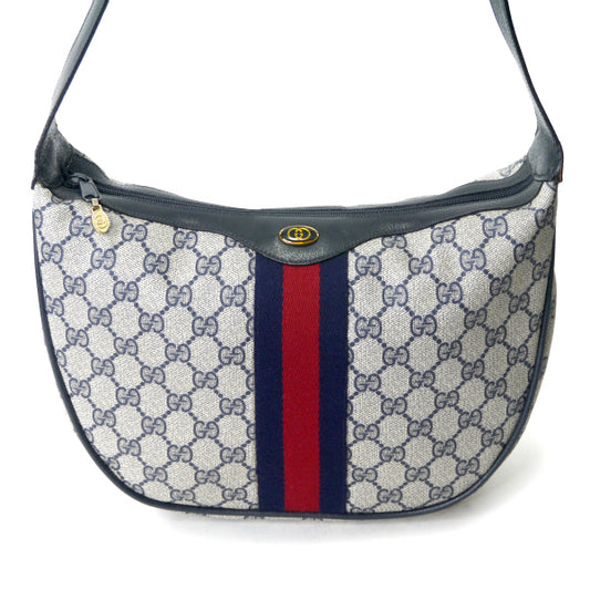 OLD Gucci　ハーフムーン型シェリーショルダー（青）