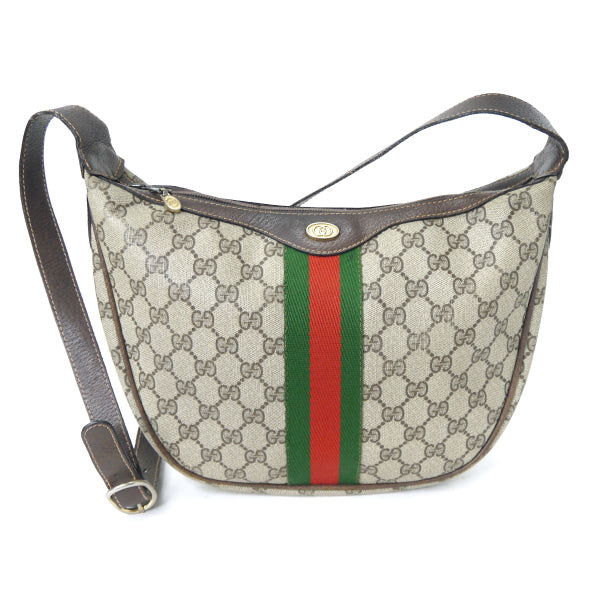 OLD Gucci　ハーフムーン型シェリーショルダー（茶）