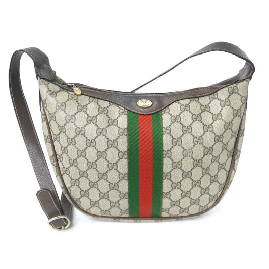 OLD Gucci　ハーフムーン型シェリーショルダー（茶）