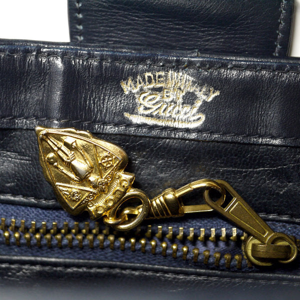 OLD Gucci 　1973マイクロGGバケツショルダー（紺ジャガード）
