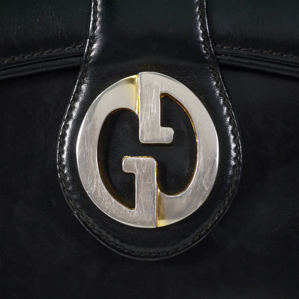 OLD Gucci　1973総革2WAYショルダーバッグ（黒）