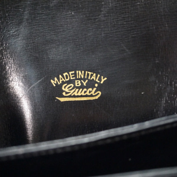 OLD Gucci　1973総革2WAYショルダーバッグ（黒）