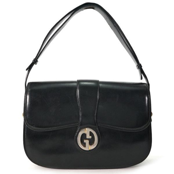 OLD Gucci　1973総革2WAYショルダーバッグ（黒）