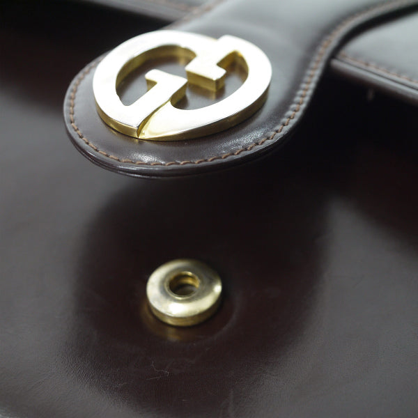 OLD Gucci　1973総革2WAYショルダーバッグ（濃茶）