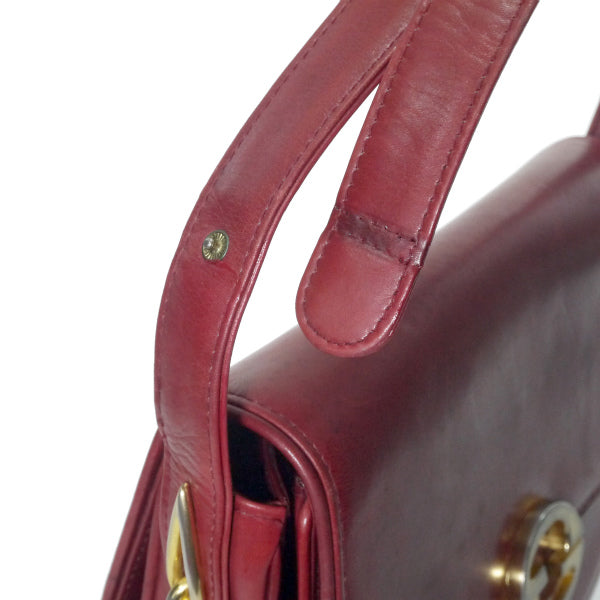 OLD Gucci　1973総革ショルダーバッグ（レッド）