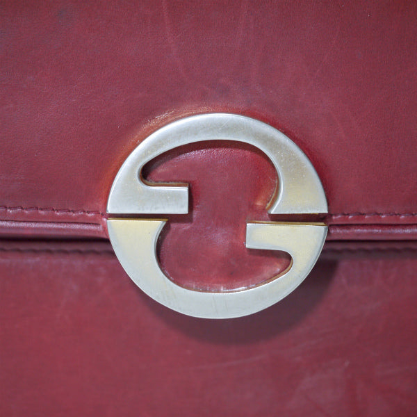 OLD Gucci　1973総革ショルダーバッグ（レッド）