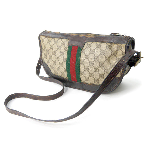 OLD Gucci　ボート型シェリー2WAYバッグ（茶）