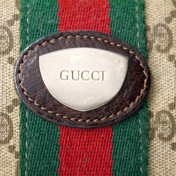 OLD Gucci　ボート型シェリー2WAYバッグ（茶）