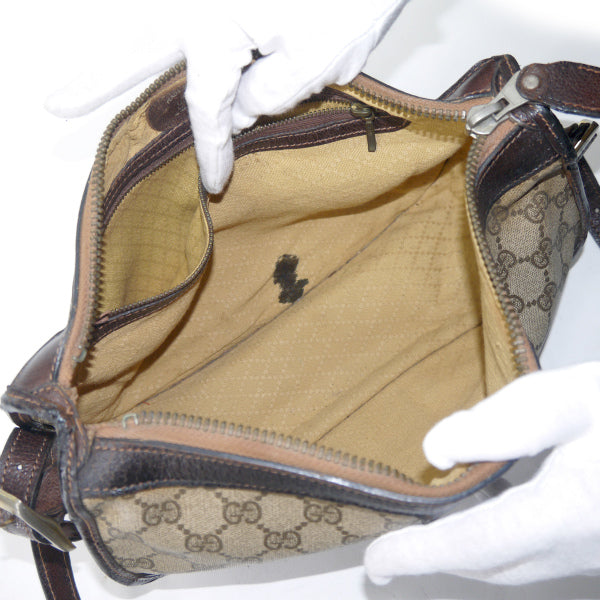 OLD Gucci　ボート型シェリー2WAYバッグ（茶）