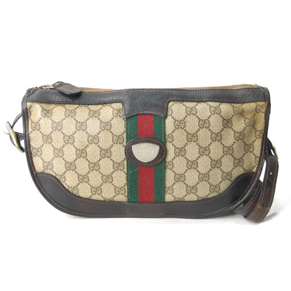 OLD Gucci　ボート型シェリー2WAYバッグ（茶）