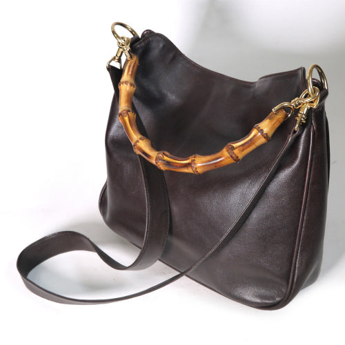 OLD Gucci  ホーボー 2way バンブーバッグ（茶・中）
