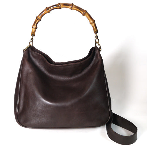OLD Gucci  ホーボー 2way バンブーバッグ（茶・中）