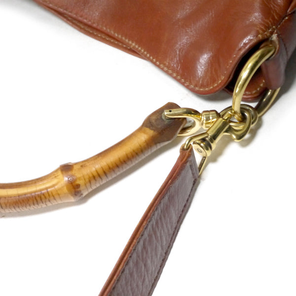 OLD Gucci  ホーボー２Wayバンブーバッグ（キャメル・中）