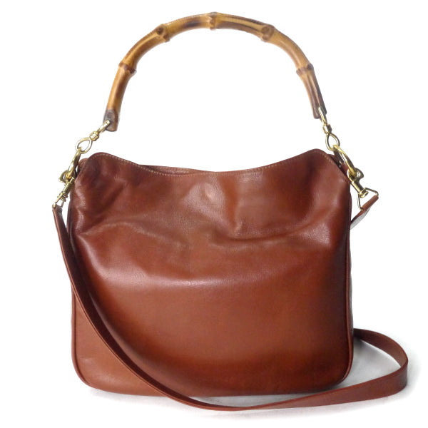 OLD Gucci  ホーボー２Wayバンブーバッグ（キャメル・中）