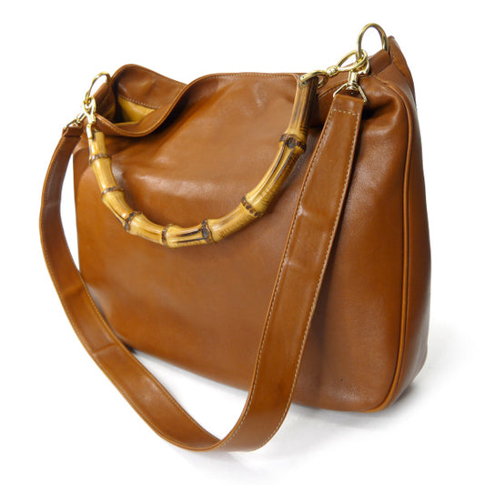 OLD Gucci　ホーボー２Wayバンブーバッグ（キャメル・大）