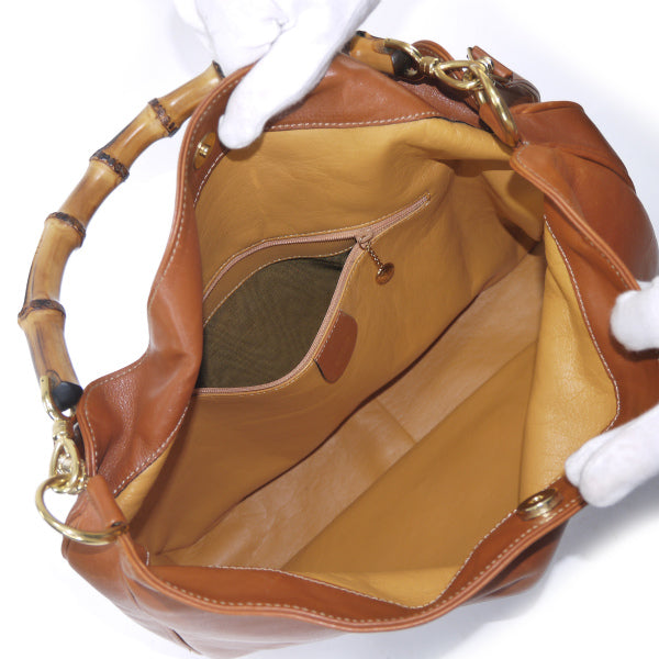 OLD Gucci　ホーボー２Wayバンブーバッグ（キャメル・大）