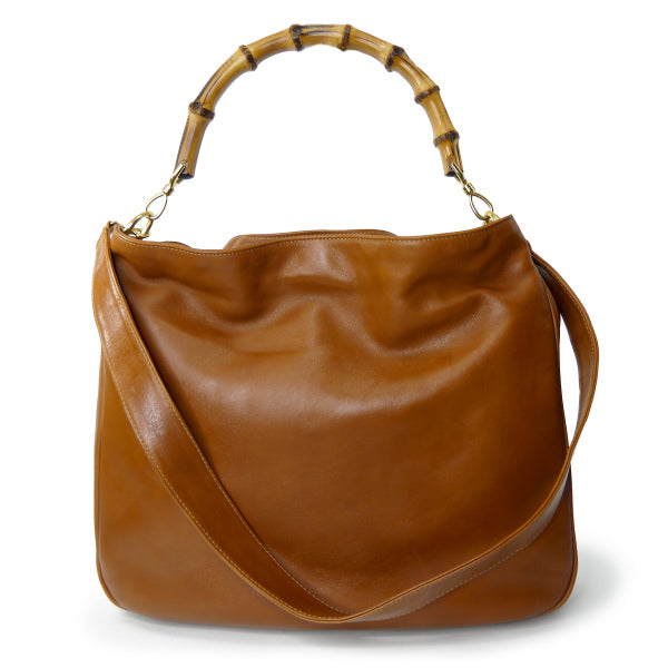 OLD Gucci　ホーボー２Wayバンブーバッグ（キャメル・大）