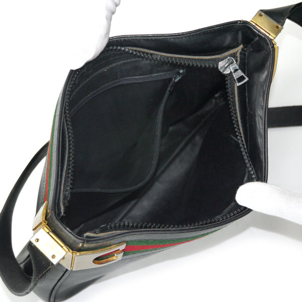 OLD Gucci シェリー総革ワンショルダー（黒）
