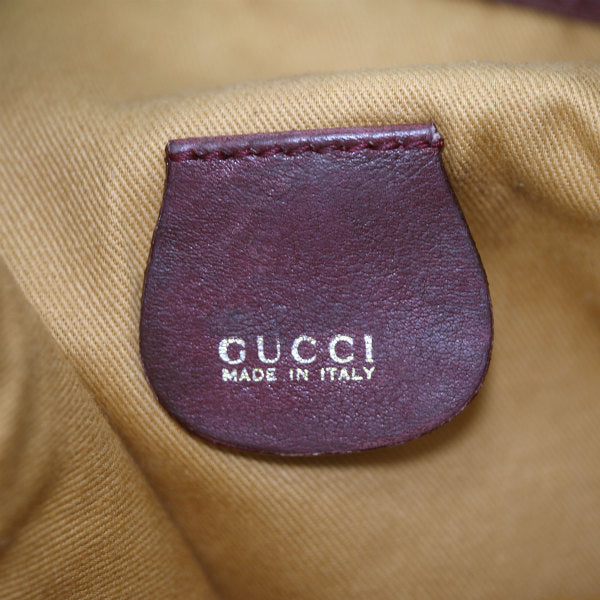OLD Gucci ホーボー２Wayバンブーバッグ（ボルドー・中）