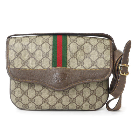 OLD Gucci　3層シェリーポシェットバッグ（茶）