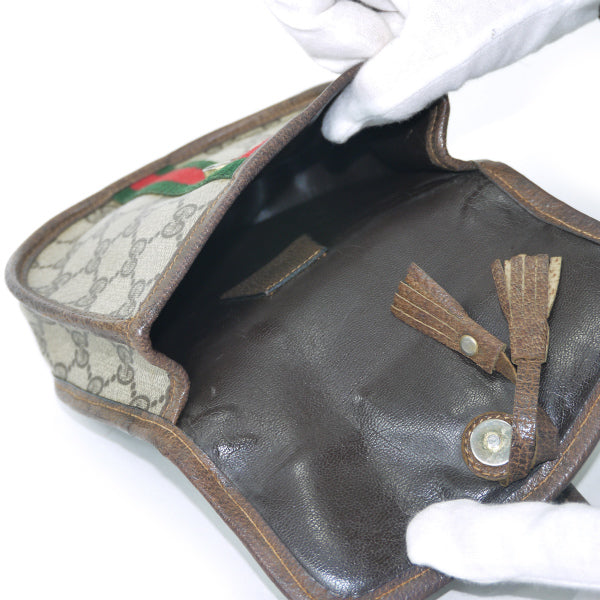 OLD Gucci 　フリンジ２WAYシェリーポシェット （茶）