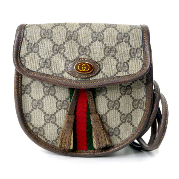 OLD Gucci 　フリンジ２WAYシェリーポシェット （茶）