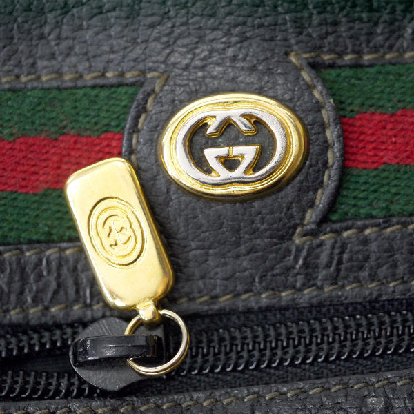 OLD Gucci　定番ショルダー横シェリー（黒・大）