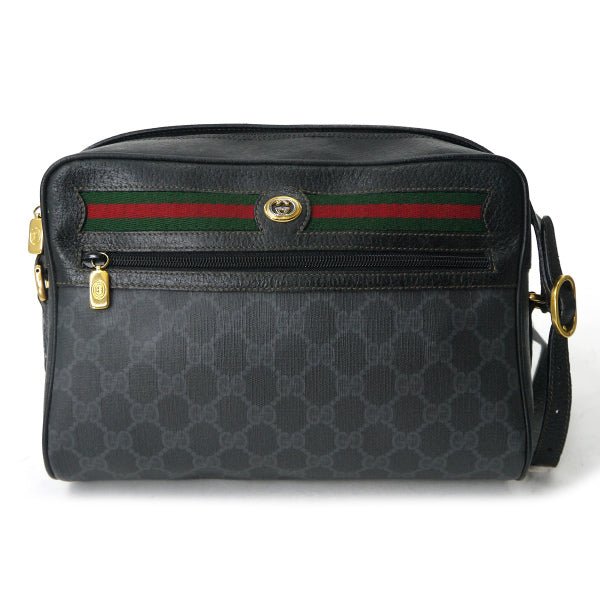 OLD Gucci　定番ショルダー横シェリー（黒・大）