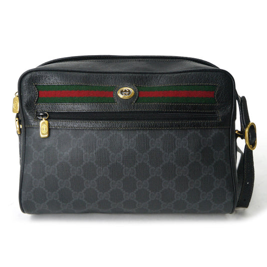 OLD Gucci　定番ショルダー横シェリー（黒・大）